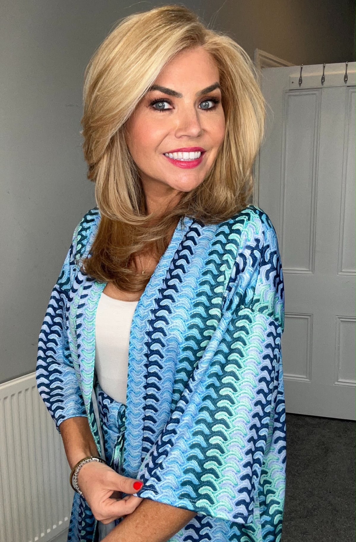 Zoe zig zag coord blue