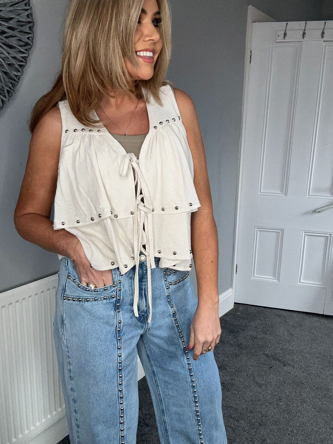 Alicia studded waistcoat