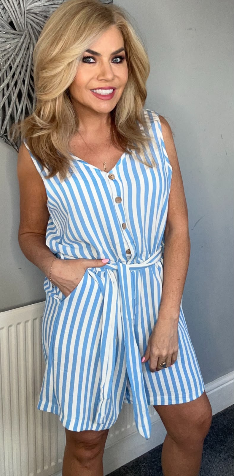 Milly stripe playsuit blue