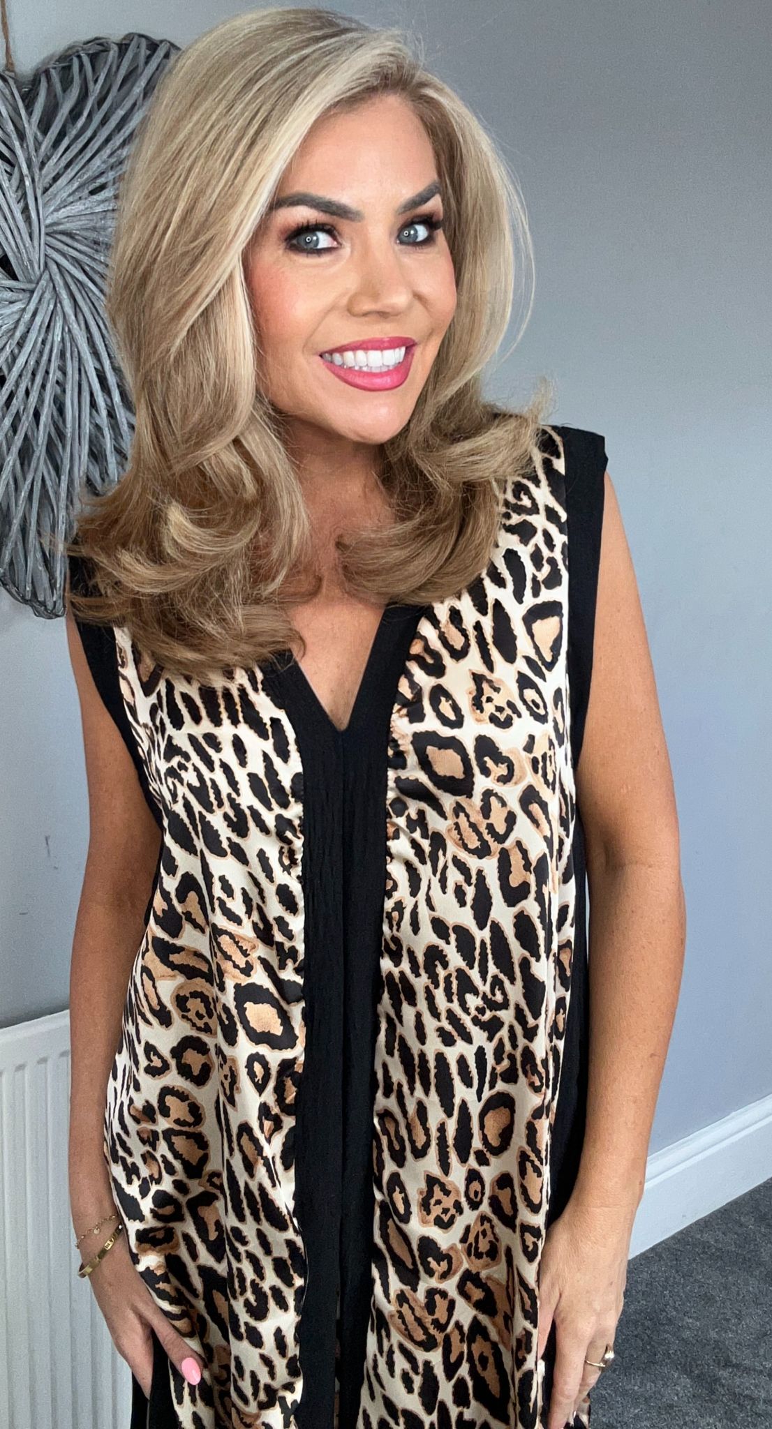 Abby animal print panelled maxi dress