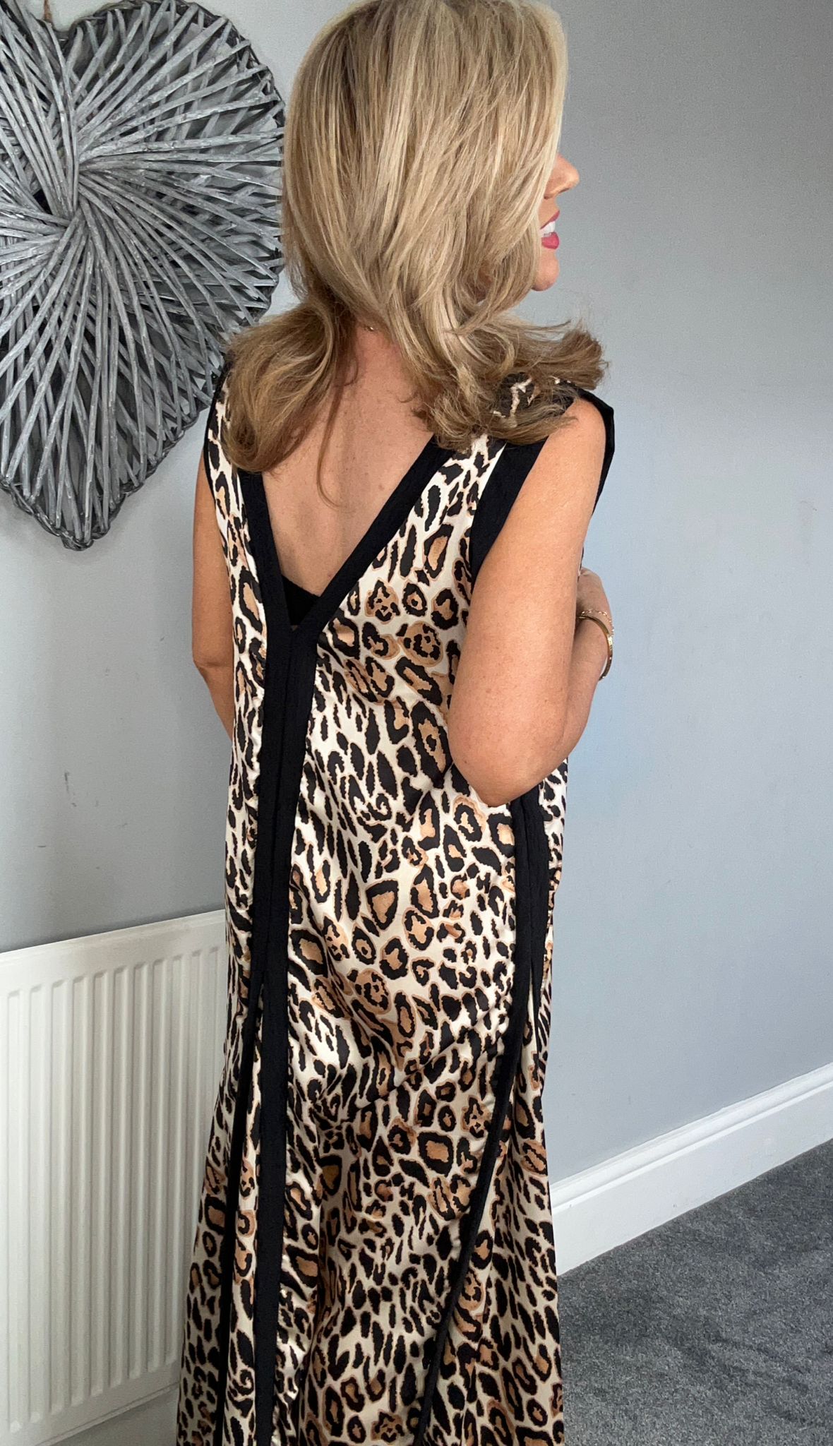 Abby animal print panelled maxi dress