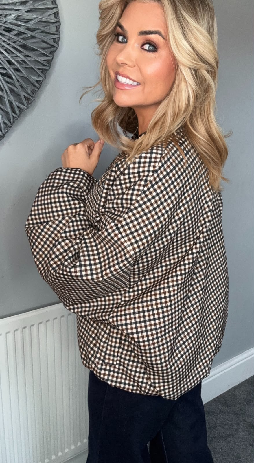 Harriet heritage check bomber jacket