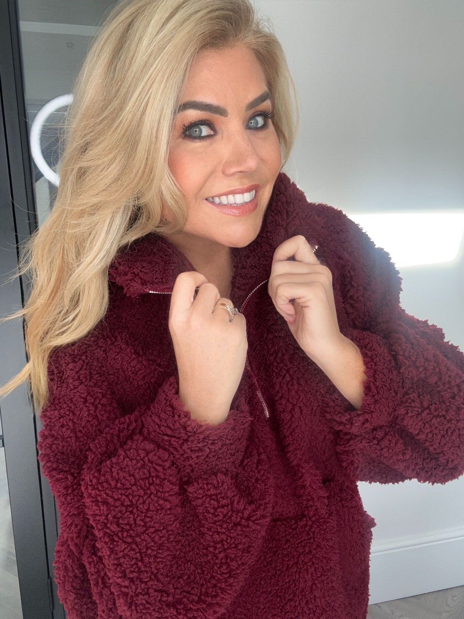 Faye half zip fleece burgundy