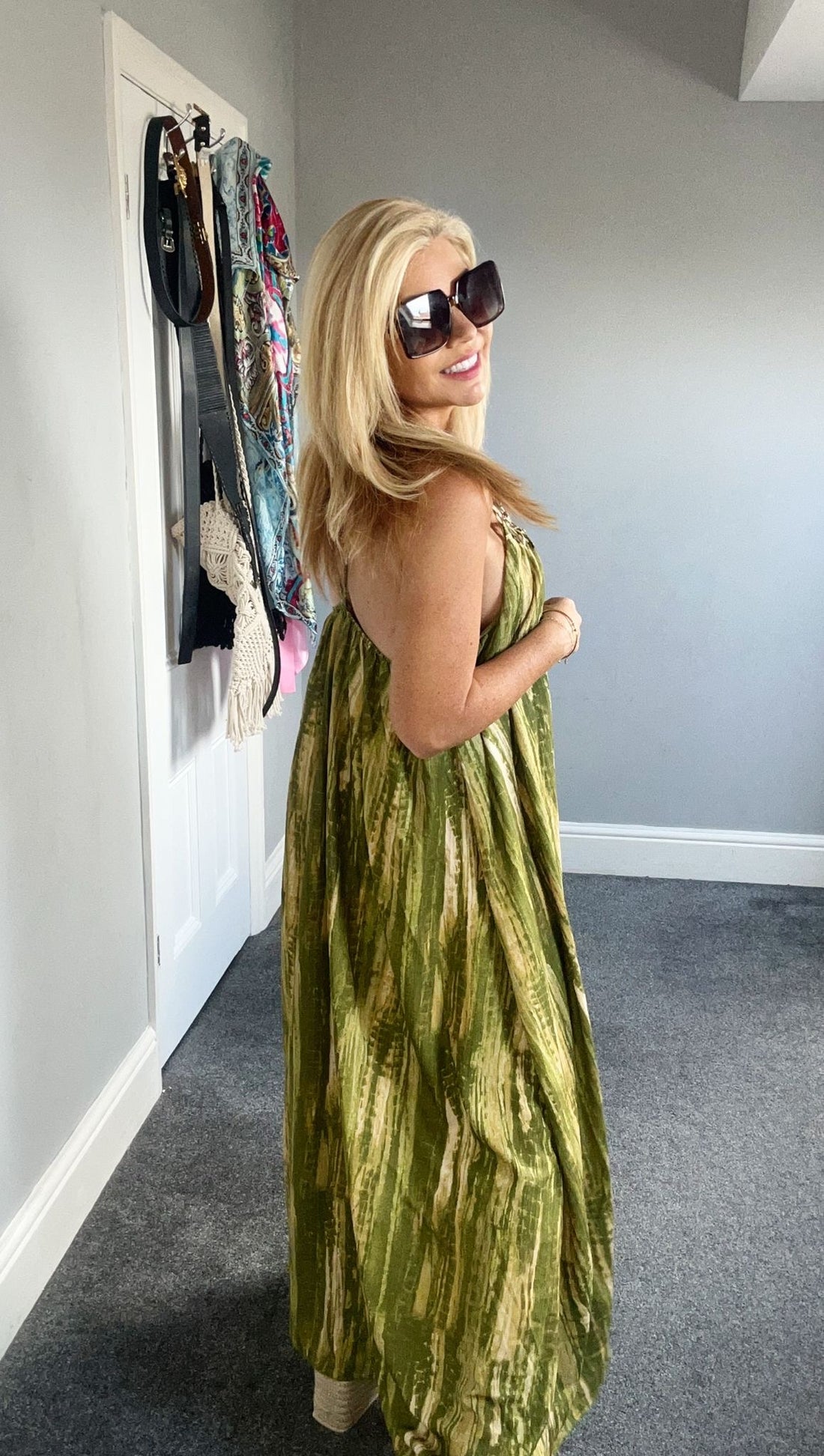 Marie tie dye maxi green