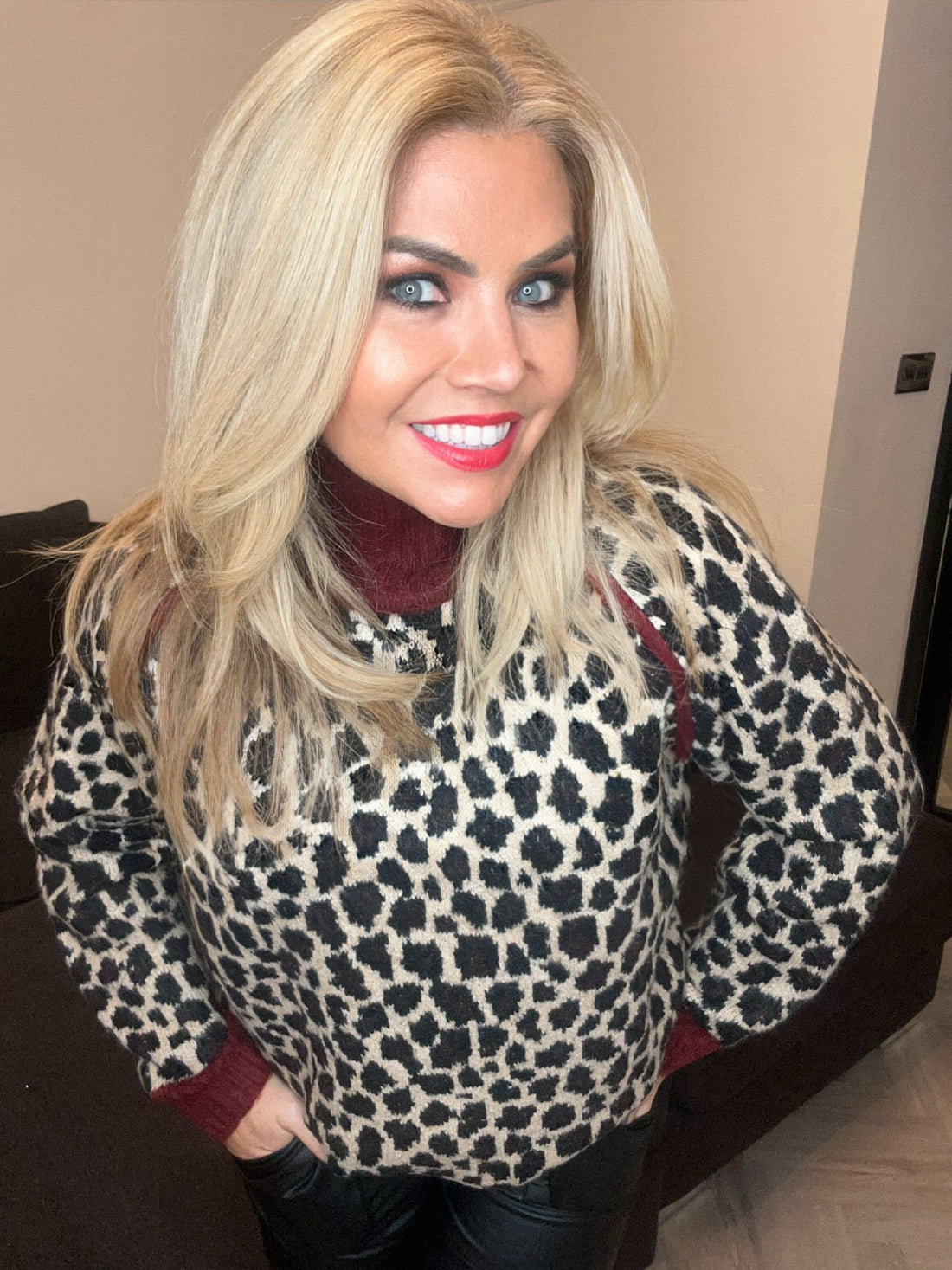 ‘Anna’ animal print knitted jumper