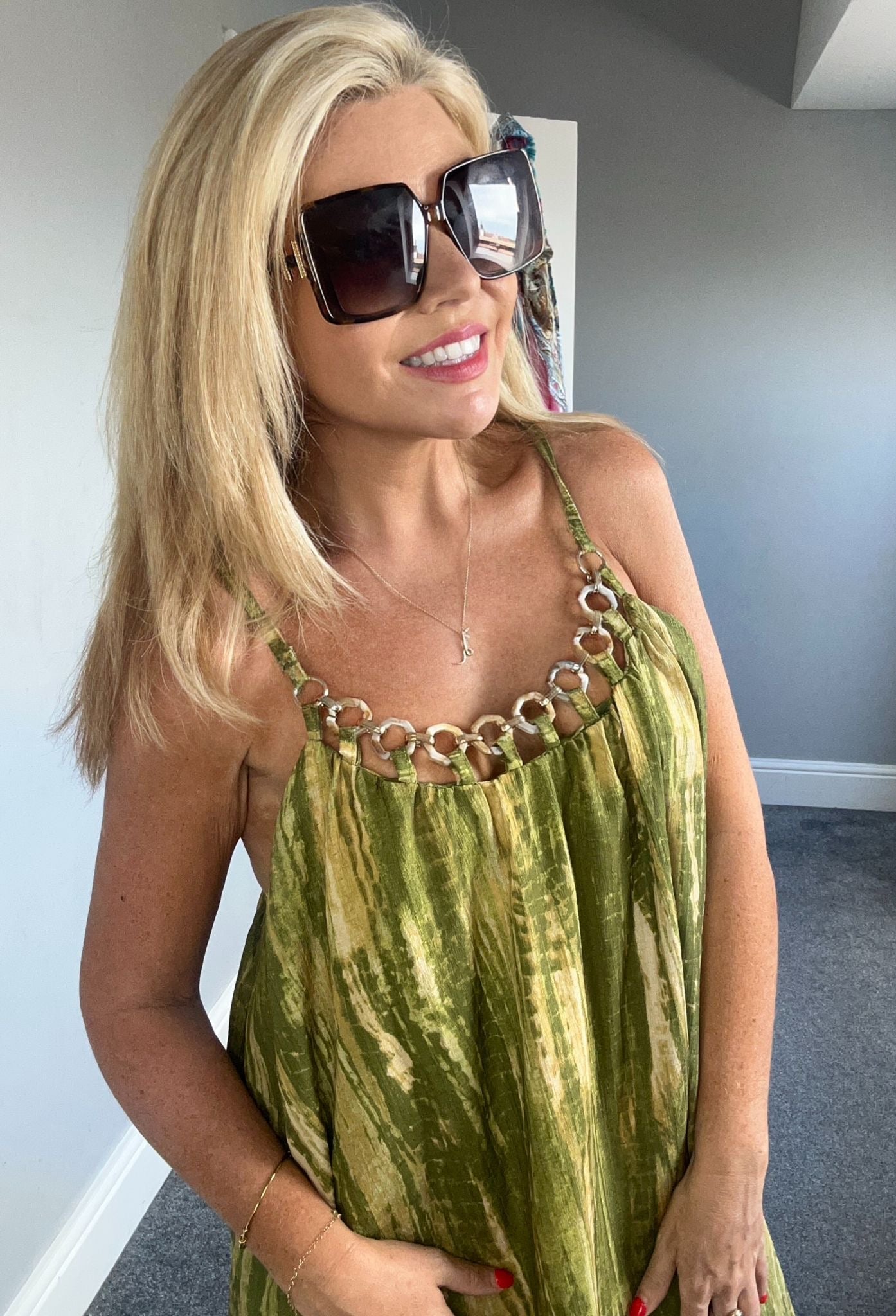 Marie tie dye maxi green