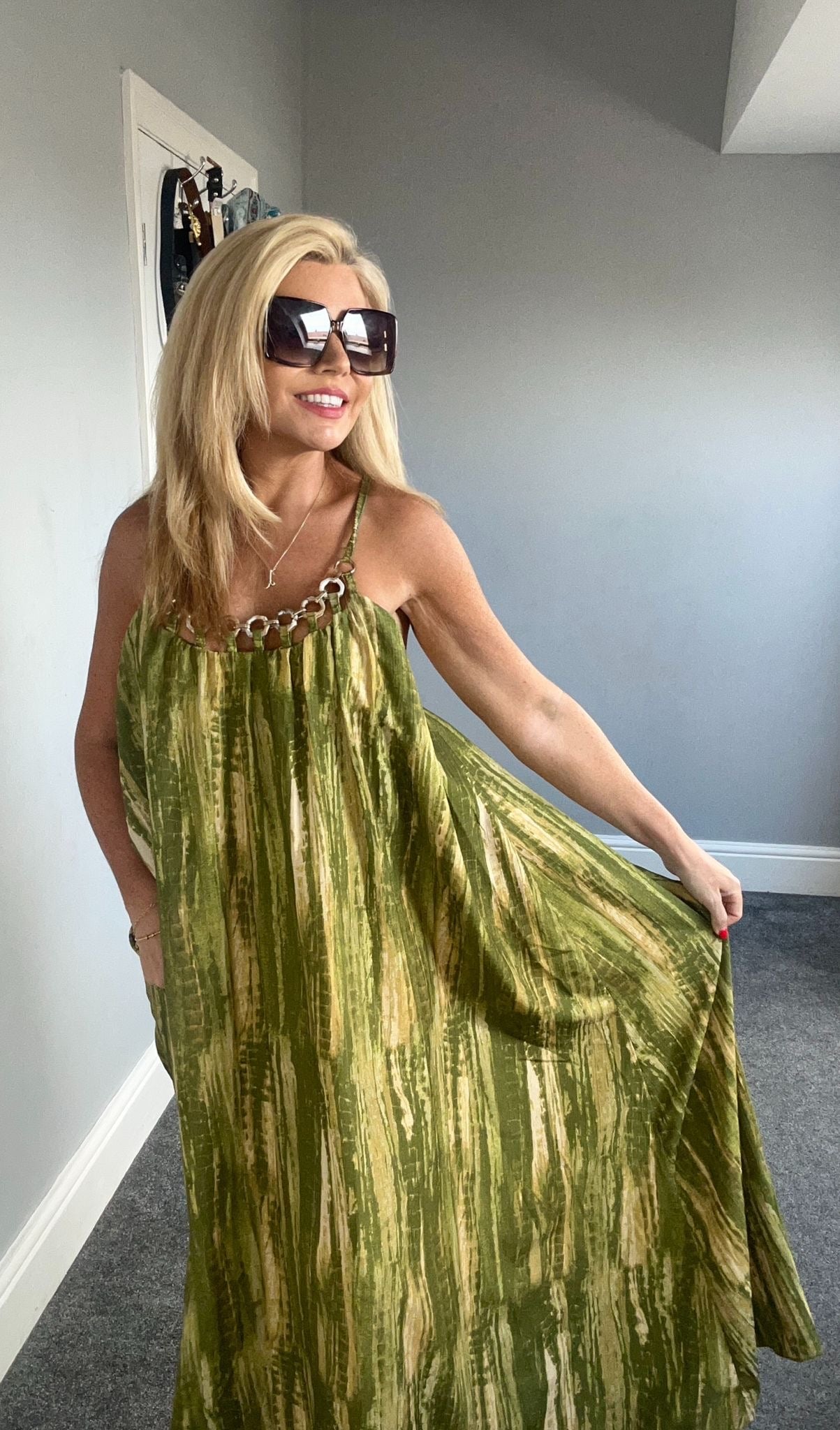 Marie tie dye maxi green