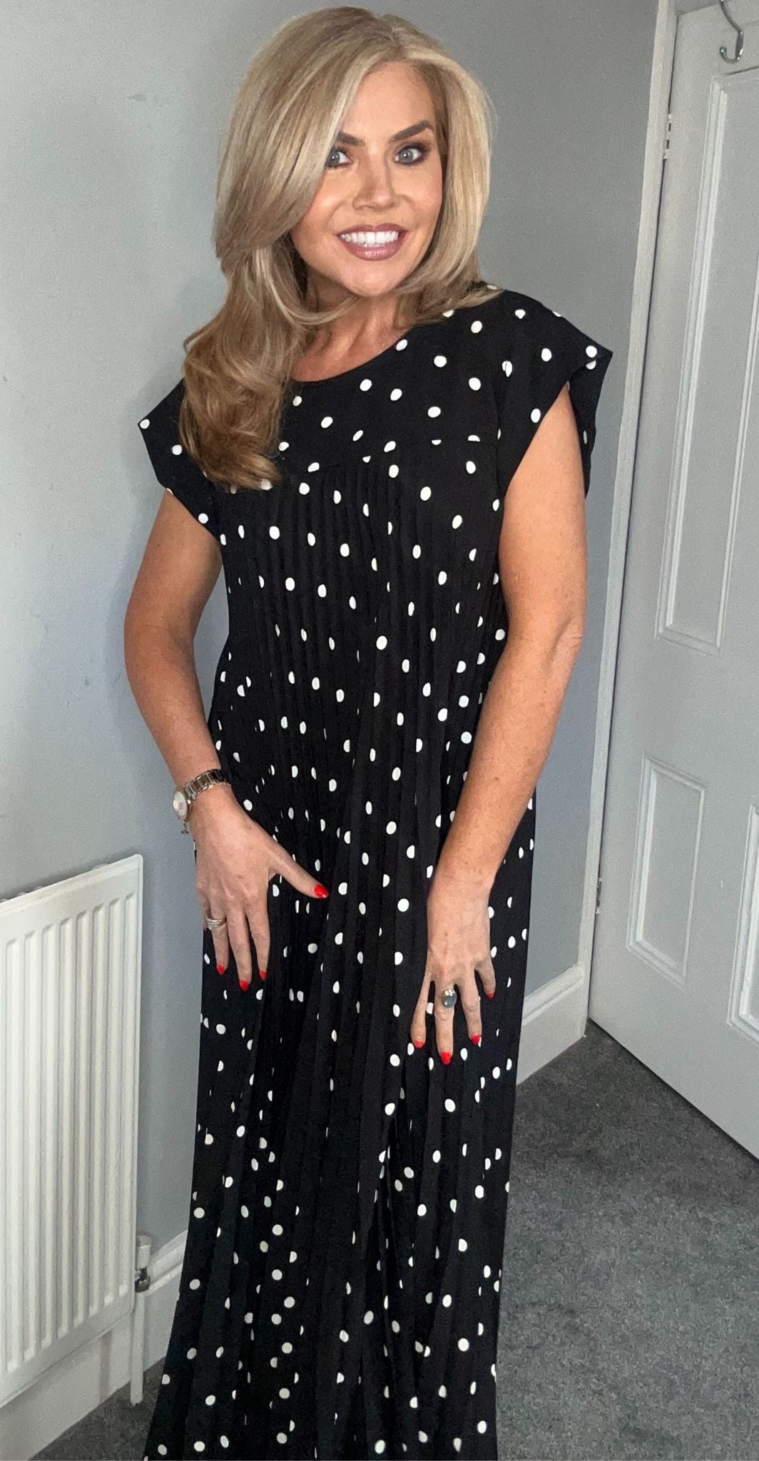 Tash spot pleat maxi