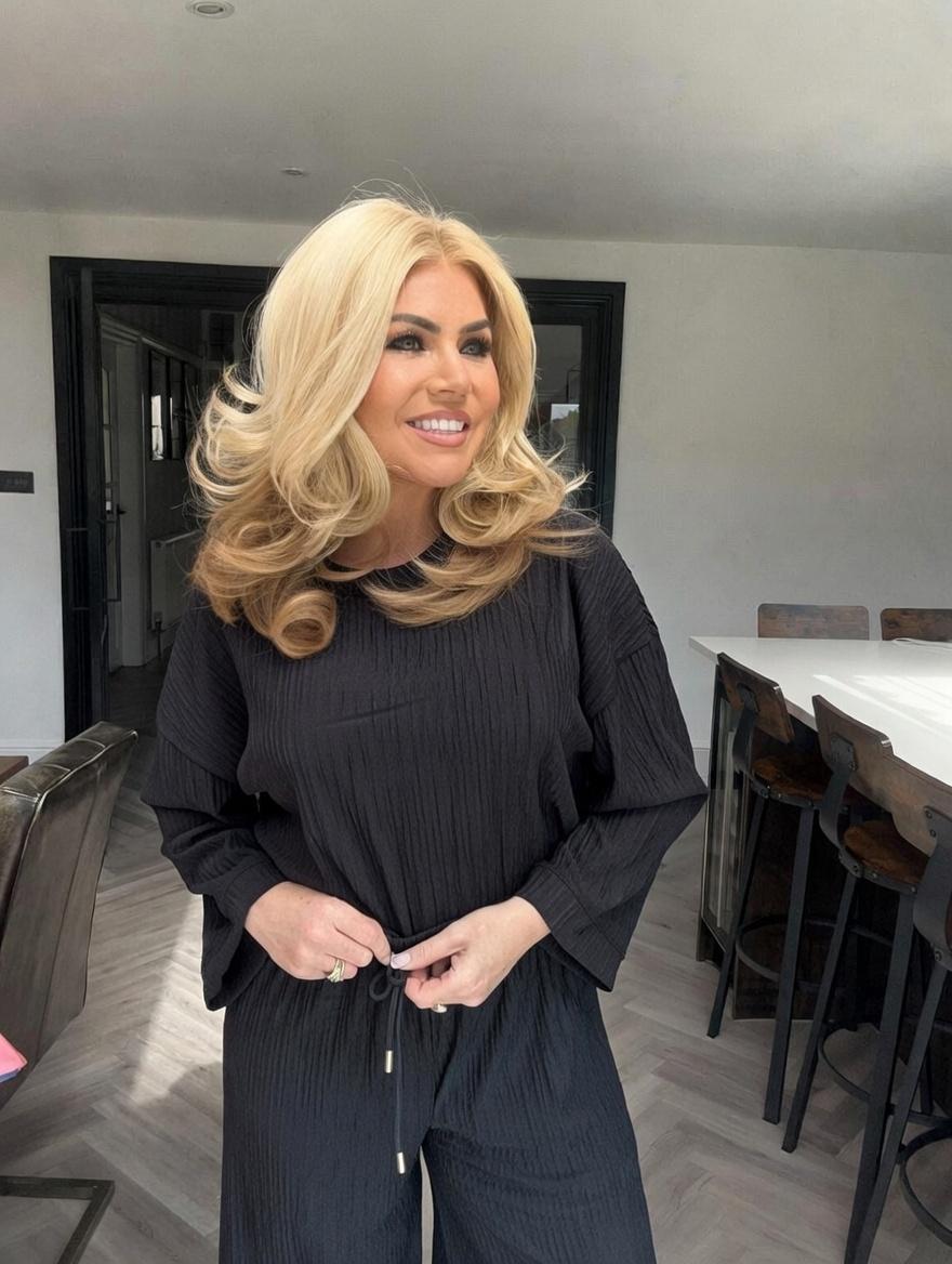 Tilly crinkle wide leg coord black