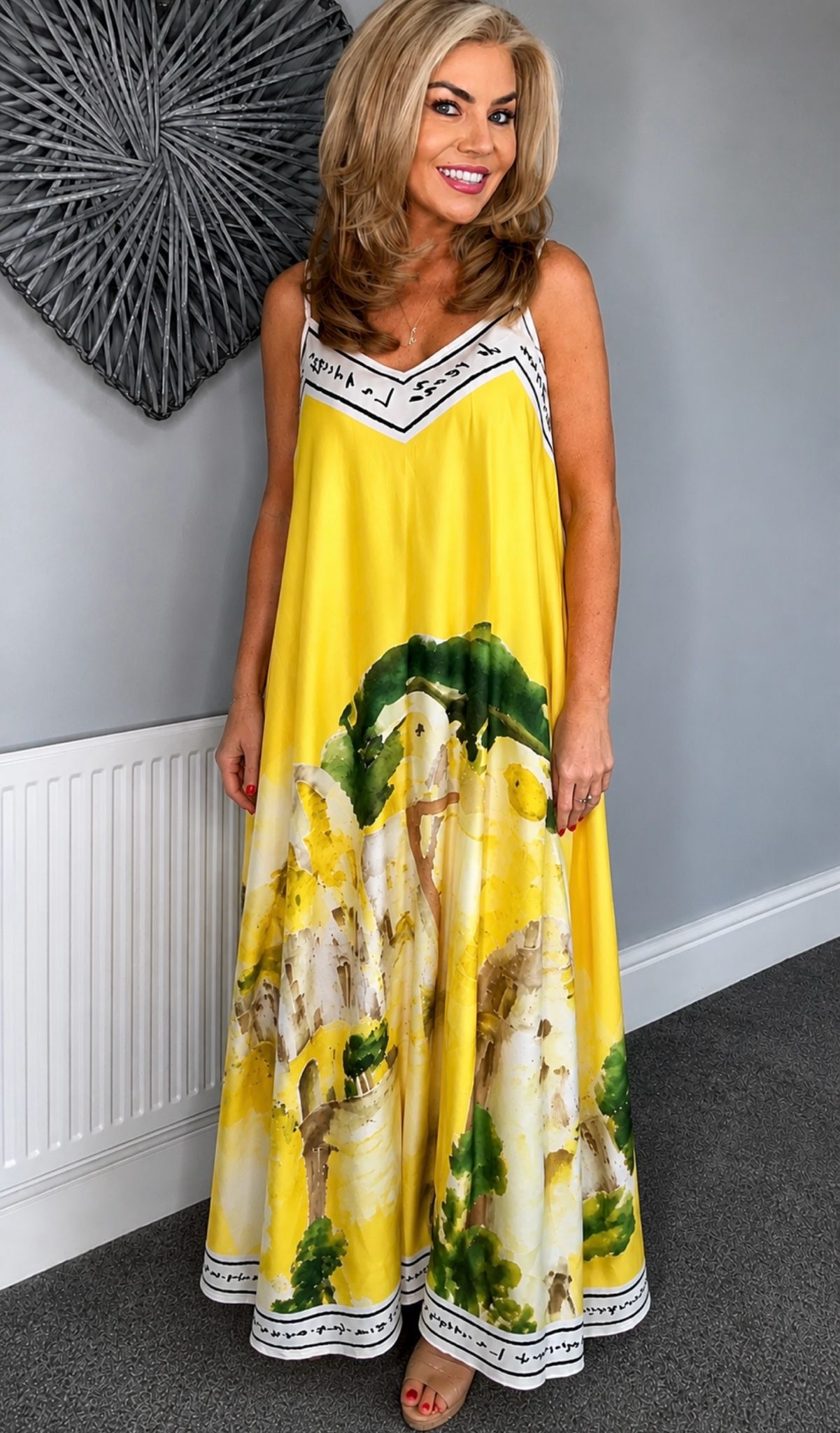 Florence print maxi dress yellow