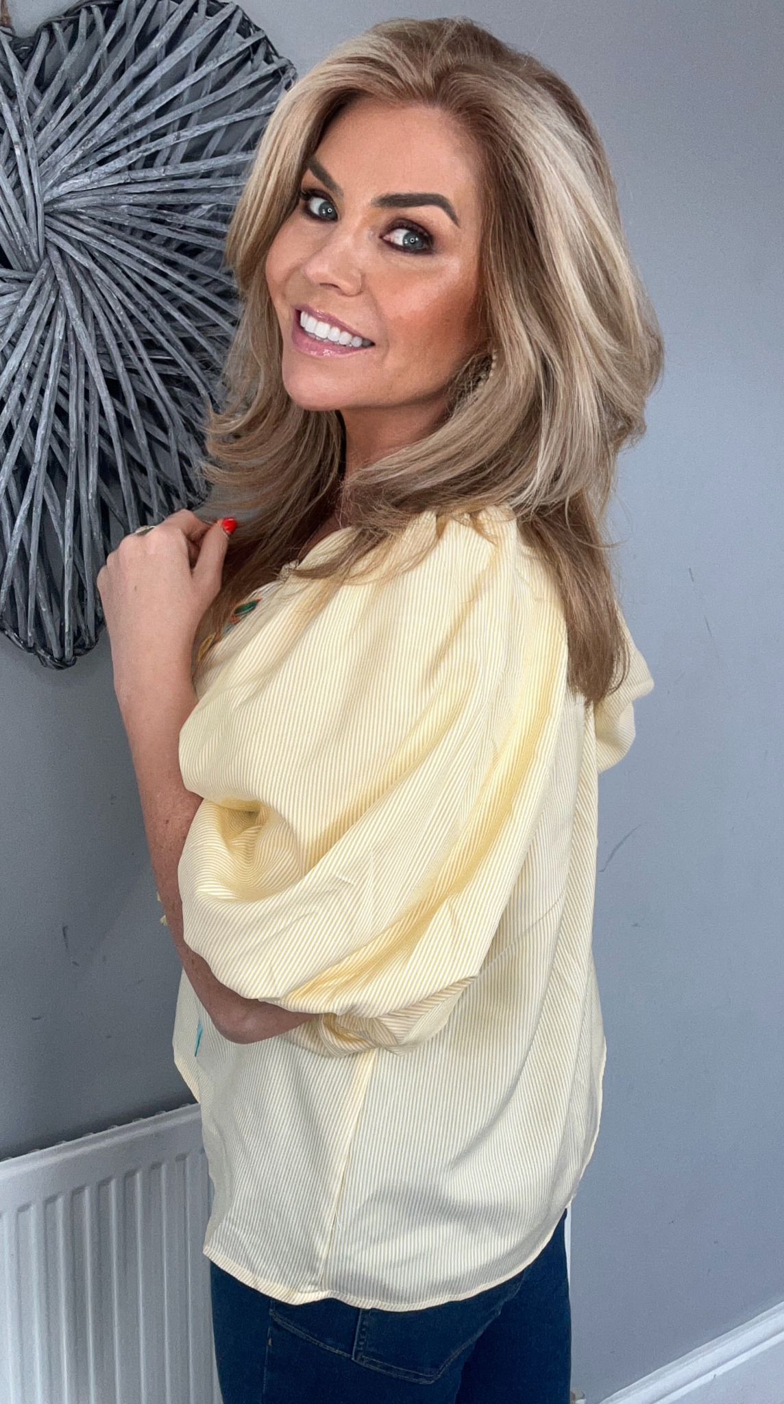 Remi embroidered boho top yellow