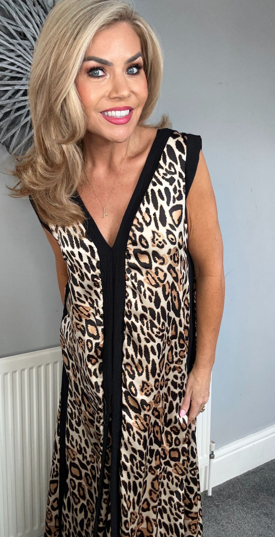 Abby animal print panelled maxi dress