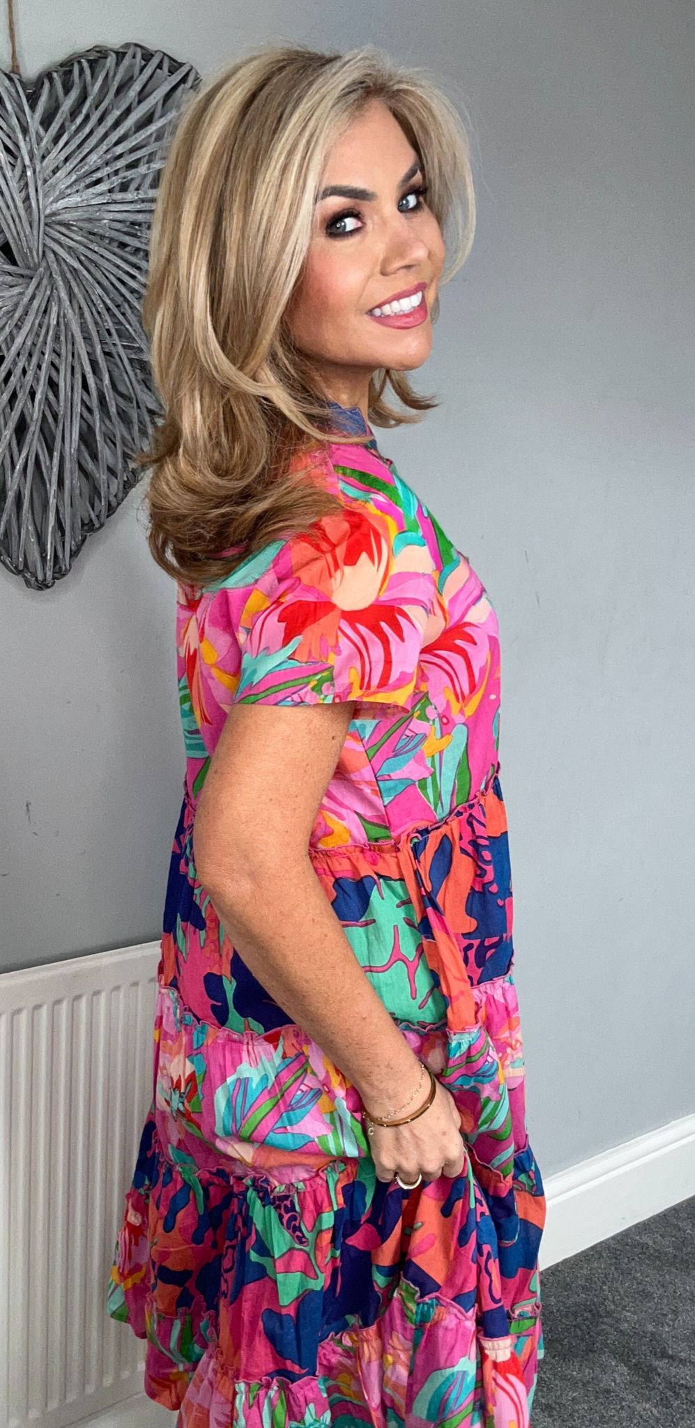 Carrie tiered multi floral dress