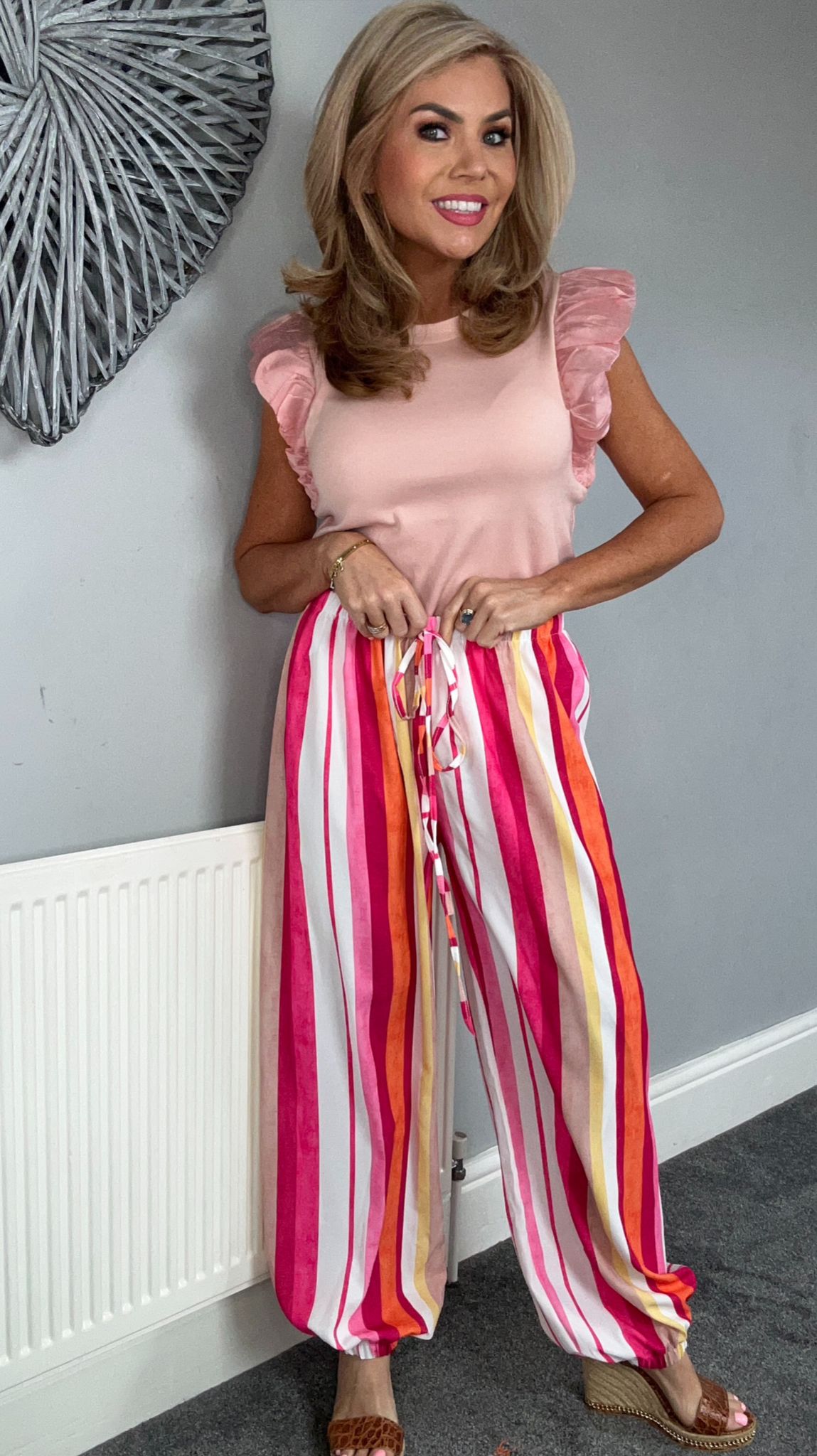 Darcy stripe trousers pink