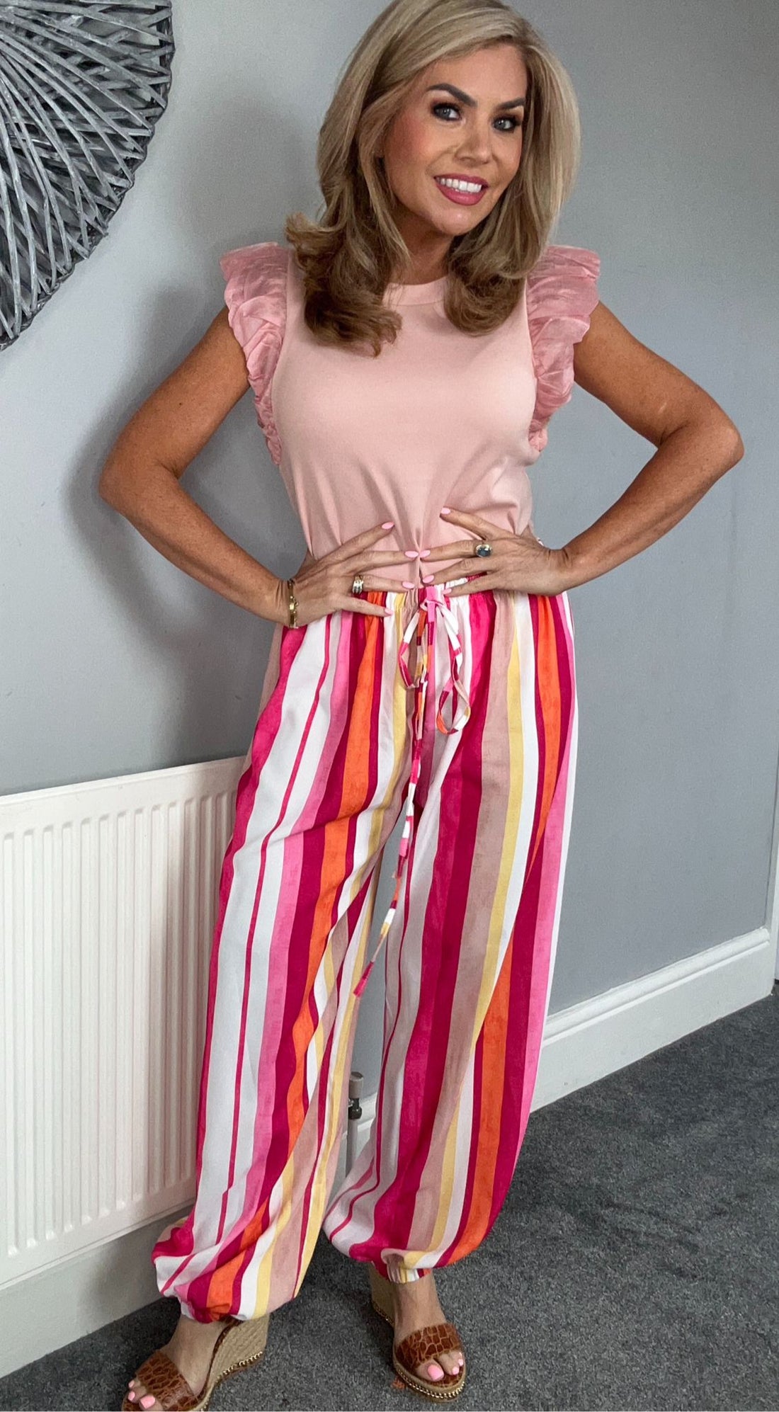Darcy stripe trousers pink
