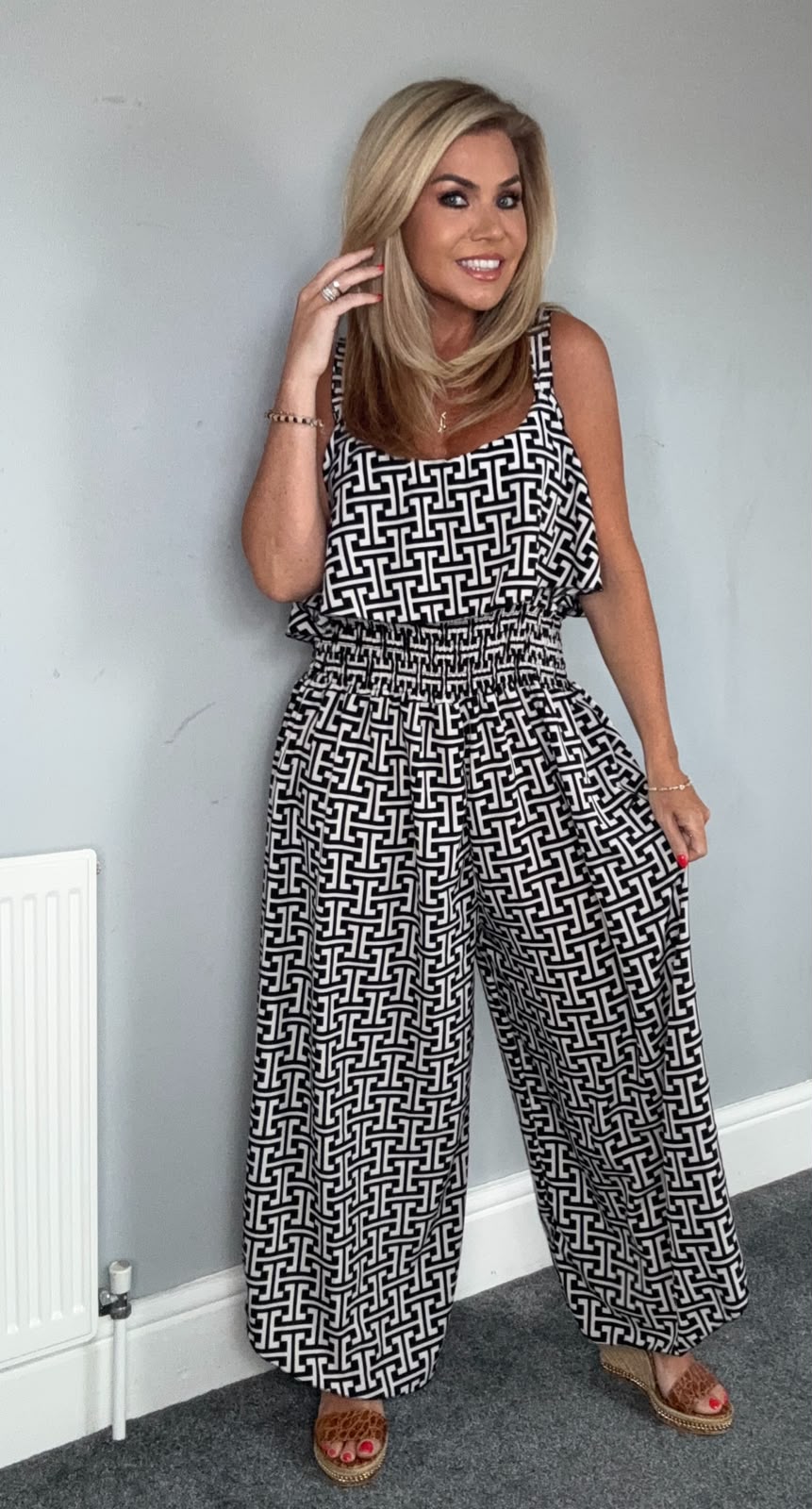 Cara geo print mono jumpsuit