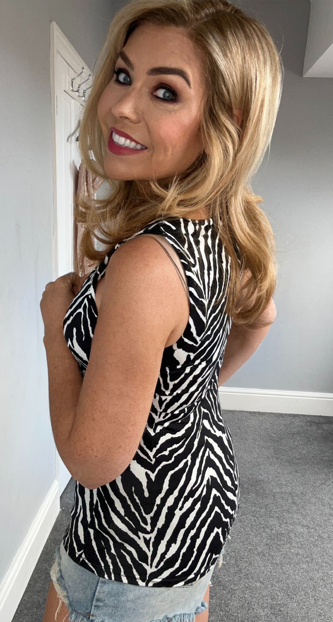 Zebra print premium stretch vest