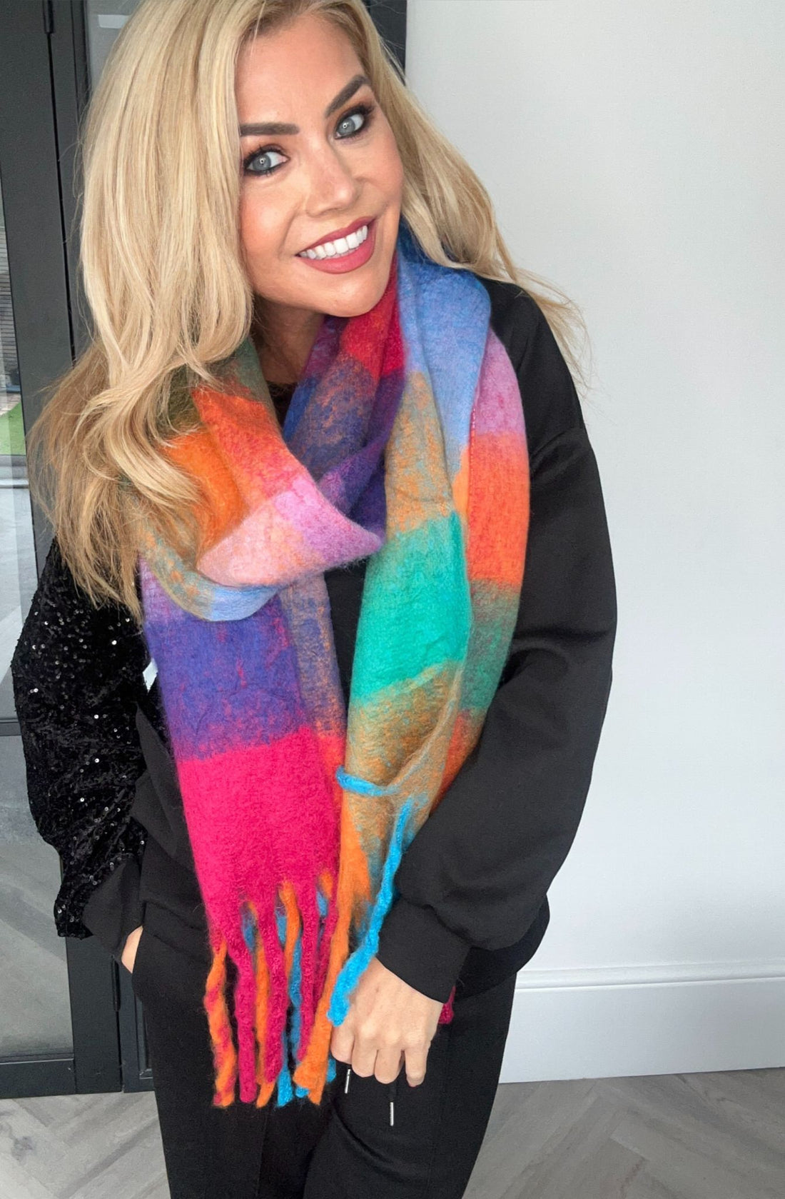 Check large scarf brights