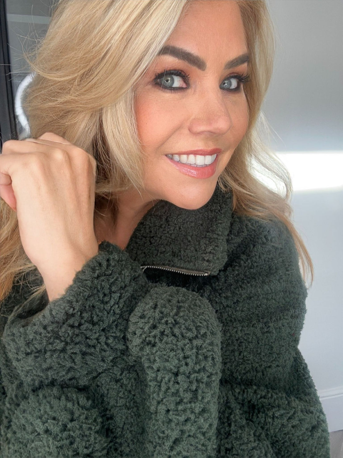 Faye half zip fleece dark khaki