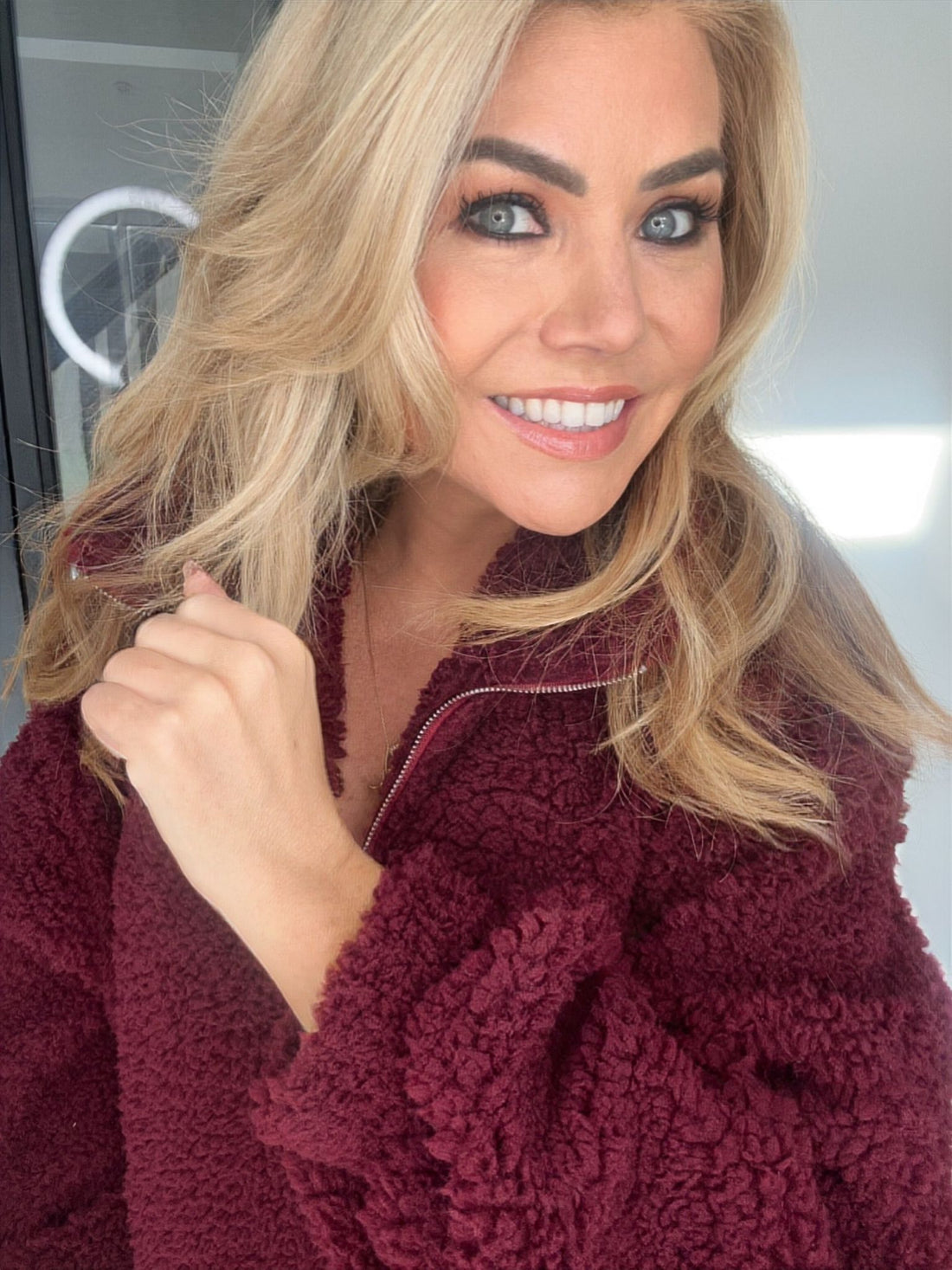 Faye half zip fleece burgundy