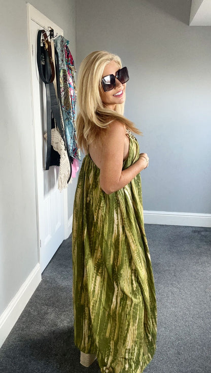 Marie tie dye maxi green