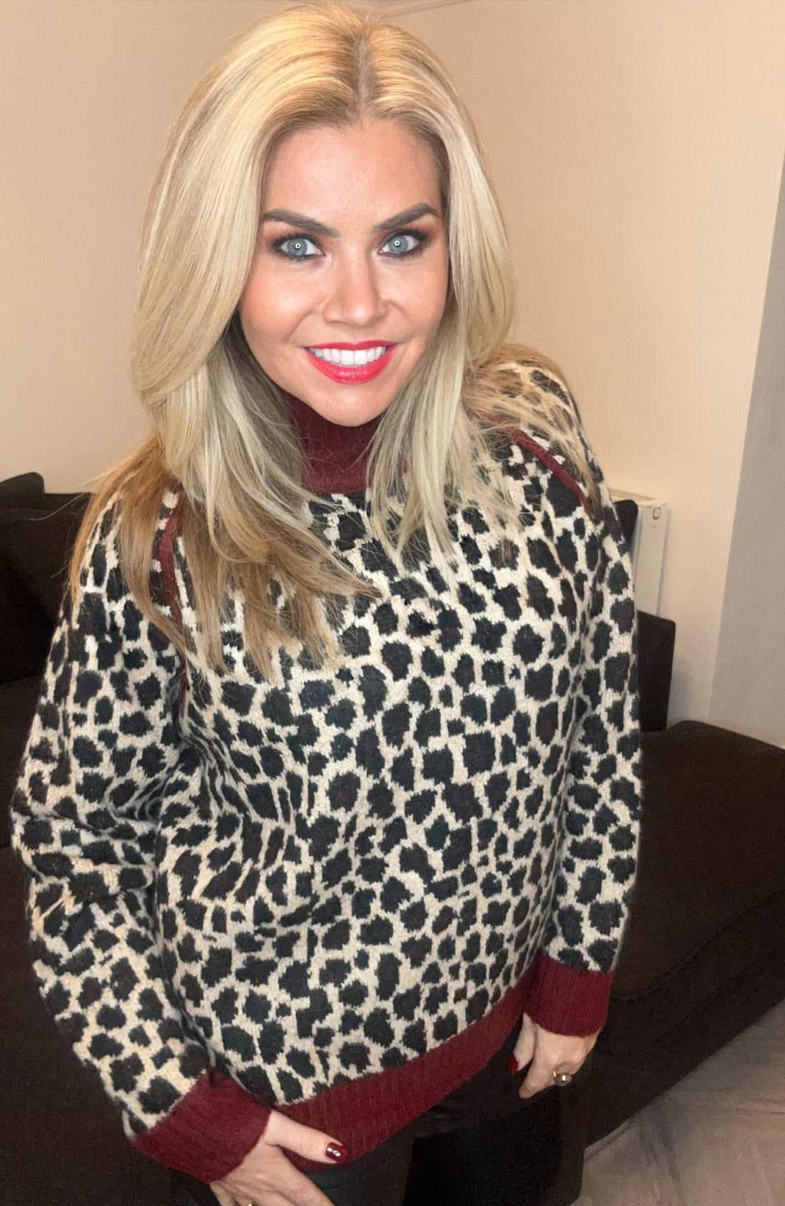 ‘Anna’ animal print knitted jumper
