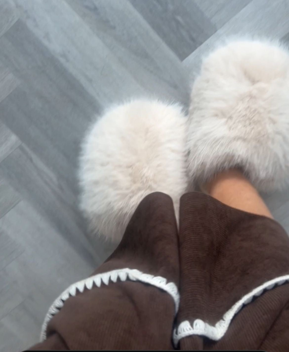 Pom Pom slipper biege