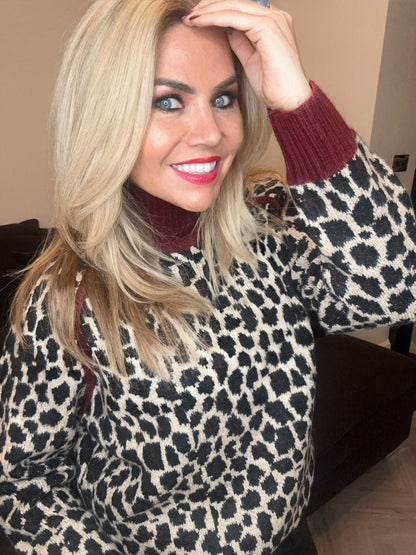 ‘Anna’ animal print knitted jumper